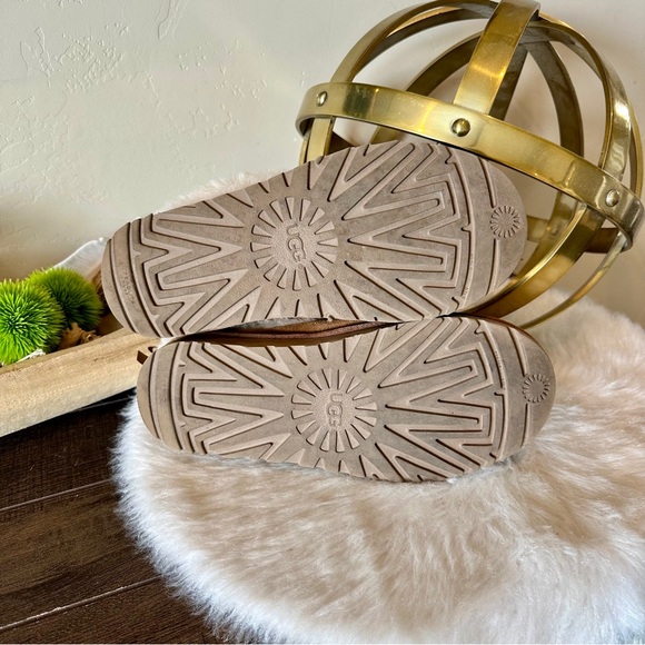 UGG Women's Slippers Heel Ribbon Bow- Tan Color Size 8 -SUPER RARE - Picture 6 of 6